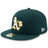 NEW ERA NEW ERA GREEN OAKLAND ATHLETICS ROAD AUTHENTIC COLLECTION ON FIELD 59FIFTY PERFORMANCE FITTED HAT,70361053