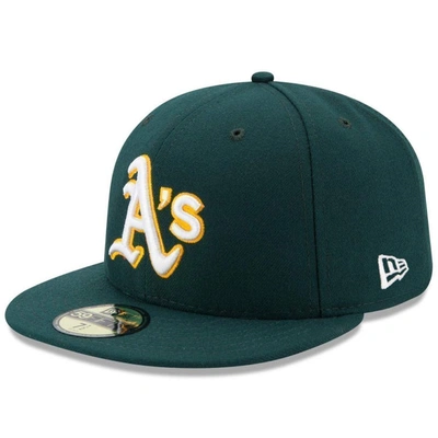 New Era Men's Oakland Athletics Road Authentic Collection On-field 59fifty Performance Fitted Hat In Green