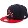 NEW ERA NEW ERA NAVY/RED ST. LOUIS CARDINALS ALTERNATE 2 AUTHENTIC COLLECTION ON-FIELD 59FIFTY FITTED HAT,70360959