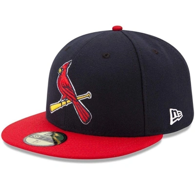 New Era Men's St. Louis Cardinals Alternate 2 Authentic Collection On-field 59fifty Fitted Hat In Navy/red