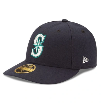 New Era Men's Navy Seattle Mariners Authentic Collection On Field Low Profile Game 59fifty Fitted Hat