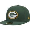 New Era Men's Green Green Bay Packers Field Patch 59fifty Fitted Hat In Green