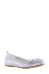 Nina Kids' Esther Ballet Flat In Silver Star Baby Glitter