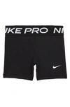 Nike Kids' Pro Shorts In Black/ White