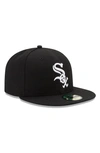 NEW ERA YOUTH NEW ERA BLACK CHICAGO WHITE SOX AUTHENTIC COLLECTION ON-FIELD GAME 59FIFTY FITTED HAT,70360241