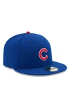 NEW ERA YOUTH NEW ERA ROYAL CHICAGO CUBS AUTHENTIC COLLECTION ON-FIELD GAME 59FIFTY FITTED HAT,70360236