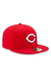 NEW ERA YOUTH NEW ERA RED CINCINNATI REDS AUTHENTIC COLLECTION ON-FIELD HOME 59FIFTY FITTED HAT,70367484