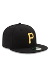NEW ERA YOUTH NEW ERA BLACK PITTSBURGH PIRATES AUTHENTIC COLLECTION ON-FIELD GAME 59FIFTY FITTED HAT,70360404