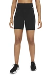 Nike One Mid-rise Bike Shorts In Black/ White