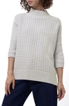 French Connection Mozart Popcorn Cotton Sweater In Dove Grey