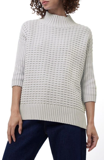 French Connection Mozart Popcorn Cotton Sweater In Dove Grey