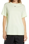 Nike Essential Embroidered Swoosh Cotton T-shirt In Lime Ice/ Black