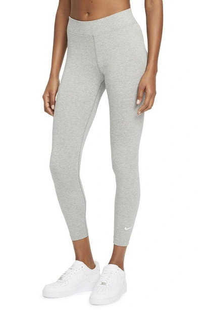 Nike Sportswear Essential 7/8 Leggings In Dark Grey Heather/ White