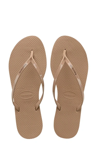 Havaianas 'you' Flip Flop In Rose Gold/ Gold
