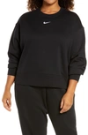 Nike Black Oversized Sportswear Essential Sweatshirt In Black/ White