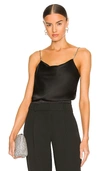 Cinq À Sept Marta Velvet Cowl-neck Cami In Black