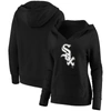 FANATICS FANATICS BRANDED BLACK CHICAGO WHITE SOX OFFICIAL LOGO CROSSOVER V-NECK PULLOVER HOODIE,3803874