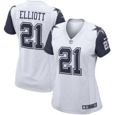 Nike Ezekiel Elliott White Dallas Cowboys Alternate Game Jersey In White
