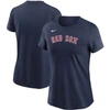 Nike Women's Navy Boston Red Sox Cooperstown Collection Wordmark T-shirt In Navy