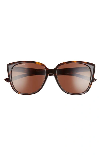 Balenciaga Women's Square Sunglasses, 57mm In Havana/brown