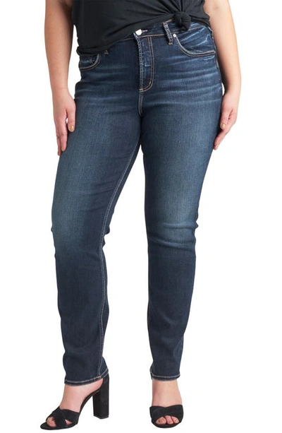 Silver Jeans Co. Plus Size Suki Mid Rise Straight Leg Jeans In Indigo