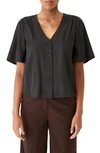 FRANK + OAK FLUTTER SLEEVE BLOUSE,2110244