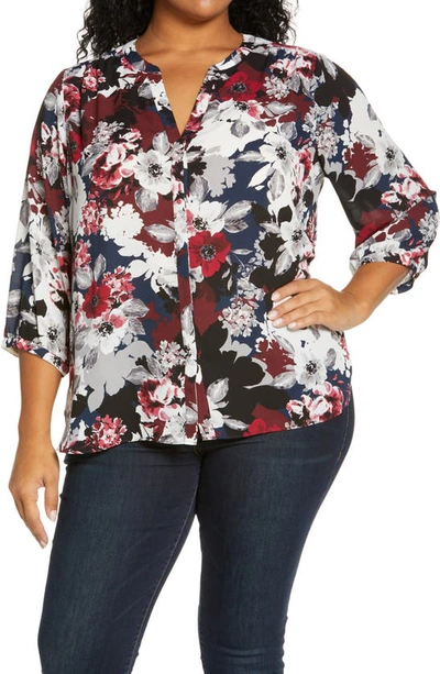 Nydj Semisheer Blouse In Victoria Blossoms