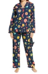 Pj Salvage Flannel Pajamas With Headband In Navy