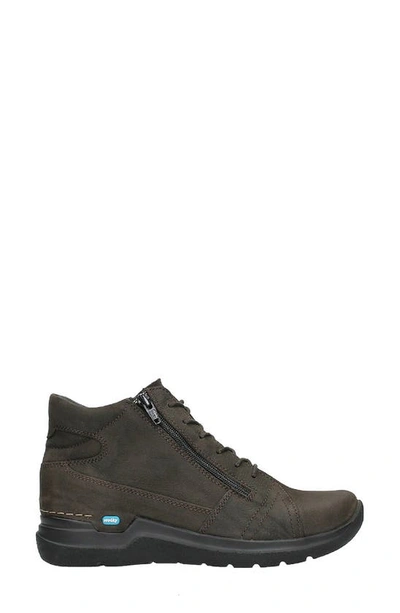 Wolky Why Waterproof High Top Sneaker In Brown Nubuck