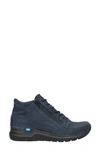 Wolky Why Waterproof High Top Sneaker In Blue Nubuck