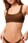 Good American Always Fits Scoop Neck Bikini Top In Mocha