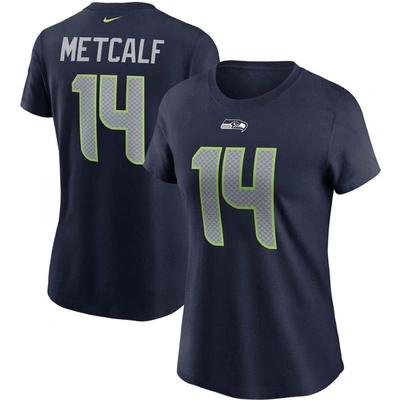 Nike Women's Dk Metcalf College Navy Seattle Seahawks Name Number T-shirt