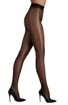 Lechery Italian Made Lustrous Silk Shiny 40 Tights In Black