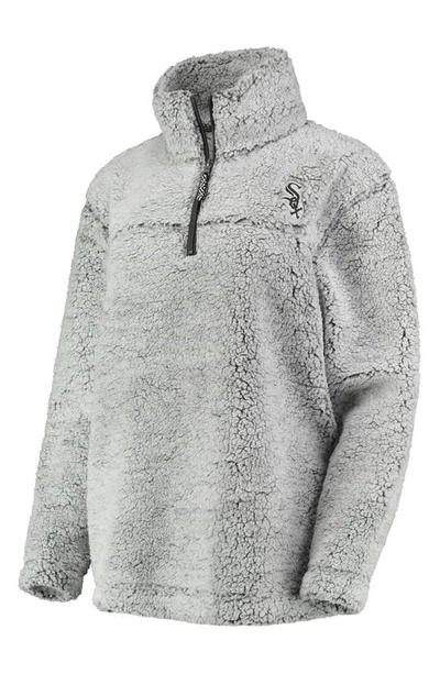 G-iii 4her By Carl Banks Women's Gray Chicago White Sox Sherpa Quarter-zip Pullover Jacket