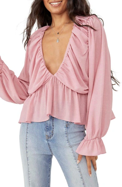 Free People Daia Puff Sleeve Top In Mountain Flower