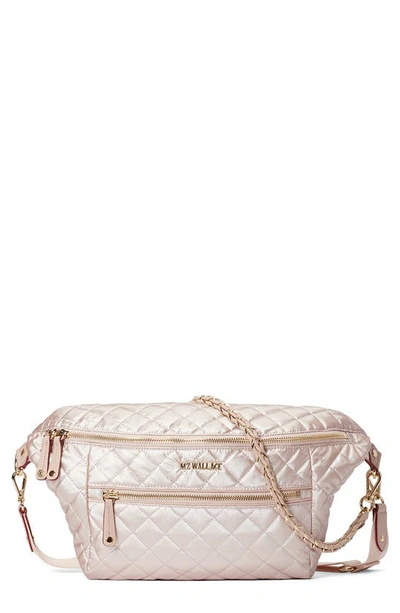 Mz Wallace Large Crossbody Sling Bag In Light Rose Gold Metallic