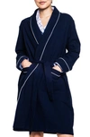 Petite Plume Luxe Pima Cotton Robe In Navy