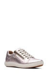 Clarksr Clarks(r) Nalle Lace-up Sneaker In Platinum Metallic Leather