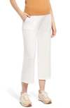 Maternal America Wide Leg Crop Maternity Pants In Dove