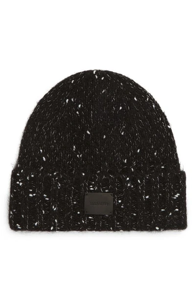 Allsaints Fluffy Beanie In Black