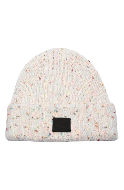 Allsaints Yarn Beanie In White/multi