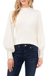 Cece Mock Neck Sweater In Antique White