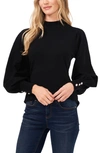 Cece Mock Neck Sweater In Rich Black