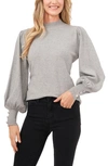 Cece Mock Neck Sweater In Silver Heather