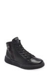 Ara Reading High Top Sneaker In Black Gauchosoft