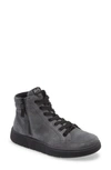 Ara Reading High Top Sneaker In Graphite Velour