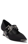 Jeffrey Campbell Desmon Mary Jane Pump In Black Faille/ Silver