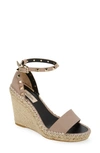 Valentino Garavani Valentino Rockstud Espadrille Wedge Sandal In Poudre