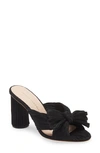 Loeffler Randall Penny Bow-embellished Plissé-lamé Mules In Black