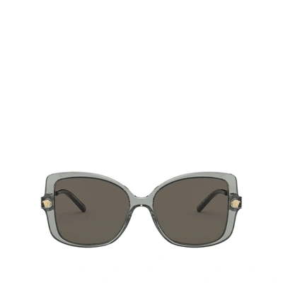 Versace Ve4390 Transparent Black Sunglasses In .